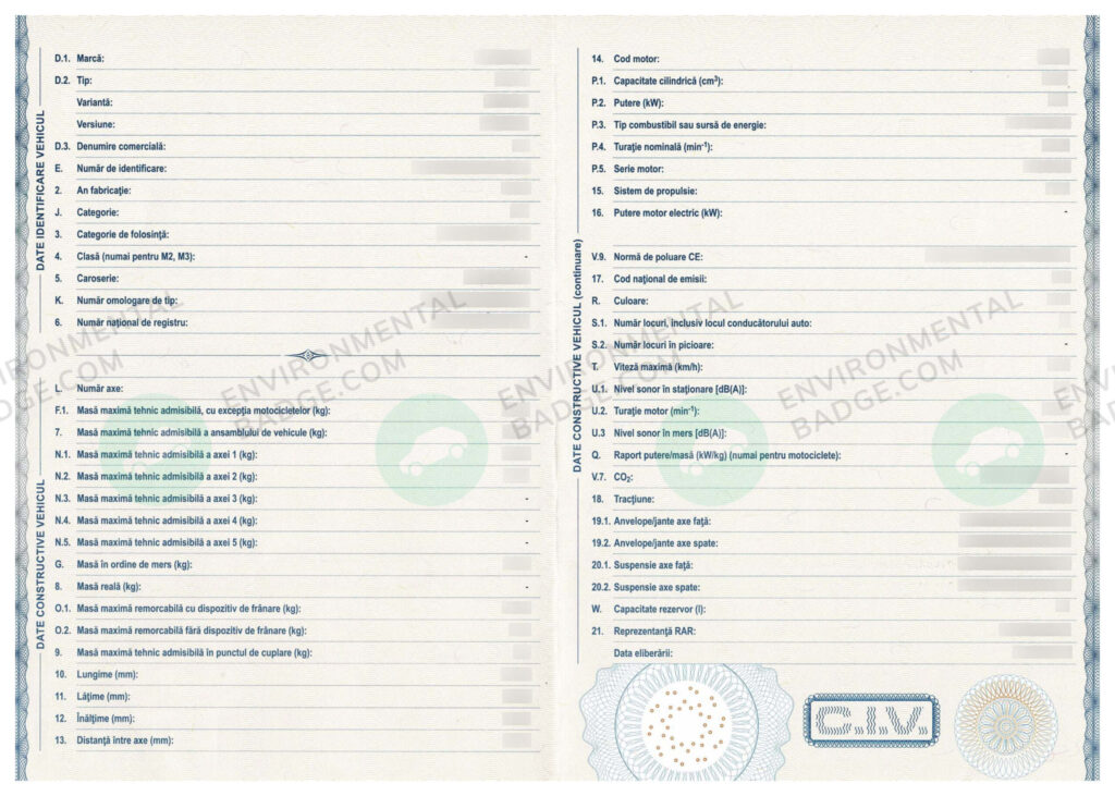 certificat de înmatriculare